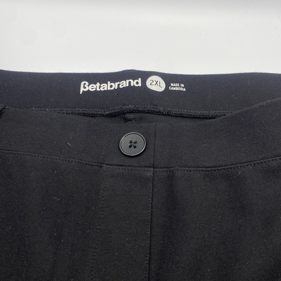 Betabrand Straight Leg Classic Yoga Dress Pant Pull On Black 2XL Ponte Knit - Picture 1 of 9